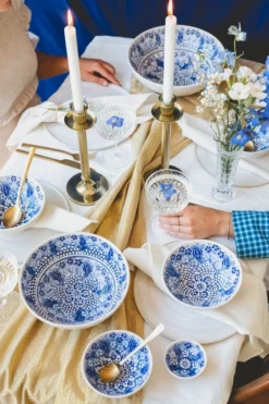 Delfts Blauw - Oriental Blue - Turkse Schalen - Tapas Schaaltjes - Serviesset - Aardewerk Schaal - Handmade - Cadeau - Schaaltjes - Poefjuh Servies - 10 Cm X 2 Stuks - Sinterklaas -